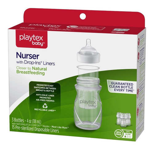 Botellas Playtex Bpa Superior Libre Nurser 3 Pack