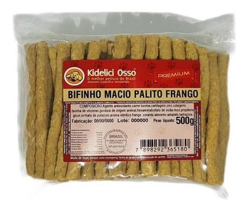 Bifinho Macio Palito Kidelici Osso - Sabor Frango - 500g