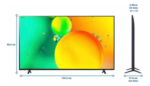 Pantalla LG 70  Nanocell Smart Tv Thinq Ai 70nano755qa