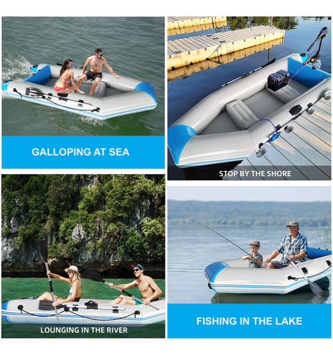 Bote Kayak Pesca Inflable 10 Pies Con Remos Y Bolsa.
