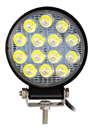 Faro Led Auxiliar Circular 14 Led Color Blanco 12/24v 42w 