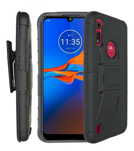 Imagen 7 de 10 de Funda Uso Rudo 3 En 1 Motorola Moto E6s