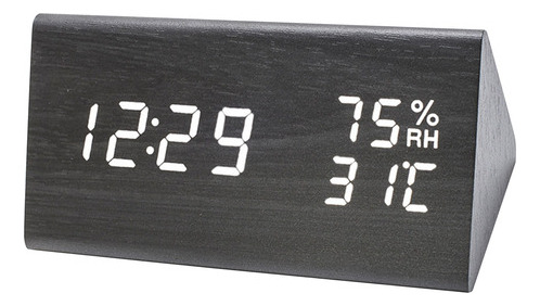 Led Wood Digital Alarm With Day Date Temperature Humedad