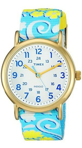 Reloj Timex  Weekender Reversible White Swirl Nylon Slip-thr