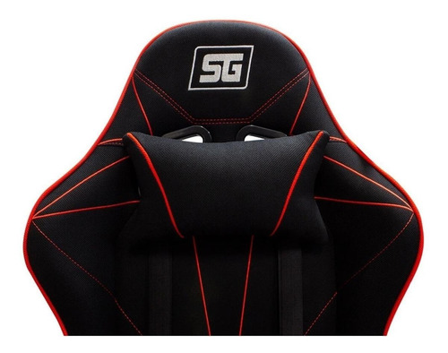 Imagen 3 de 4 de Silla de escritorio Vorago CGC-500 gamer ergonómica negra y roja con tapizado de tela