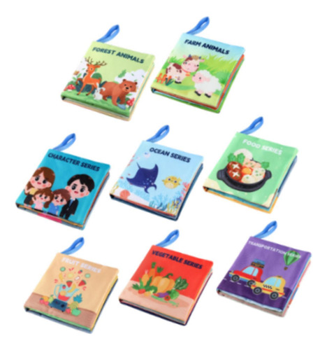 8 Libros Suaves Para Bebés, Juguetes 11,5 X 11,5 X 2 Cm