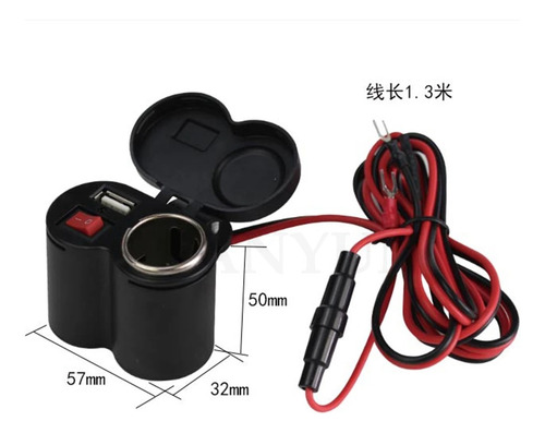 Cargador De Telefono Para Moto Con Cigarrera Usb