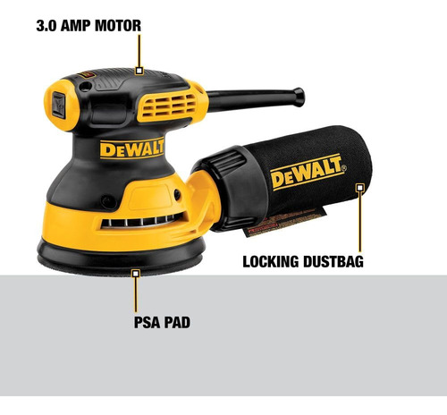 Lijadora Random Orbit Dewalt Dwe6420 De 5 Pulgadas, 3.0 A, 1