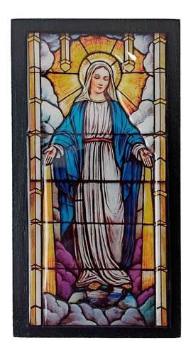 Hermoso Cuadro De La Virgen Milagrosa 22 Cms X 11.5 Cms