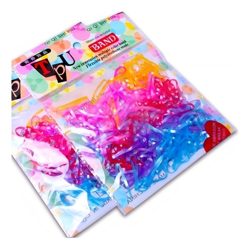 5pcts De 200 Elásticos Grandes De Silicone Coloridos Cabelo