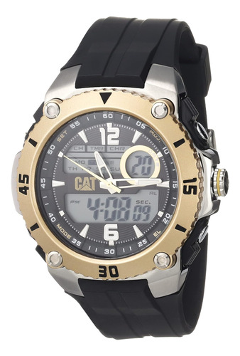 Cat Sportica Reloj Hombre Negro Oro Plata