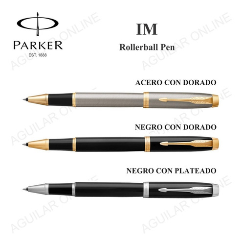 Lapicera Rollerball Parker Im Acero Con Dorado Apta Grabado