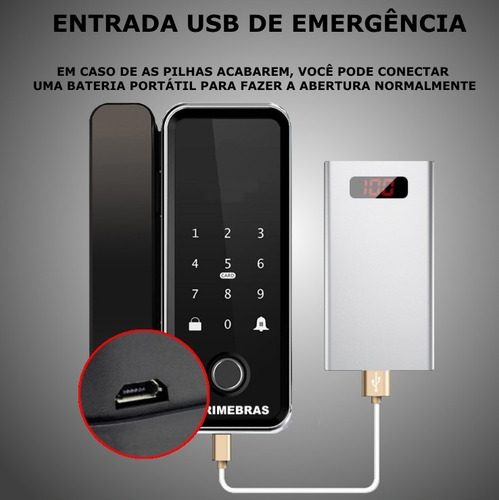 Imagem 3 de 5 de Fechadura Biométrica Digital Primebras P3003 Porta Madeira