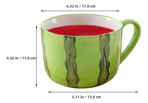 Taza De Sandía Con Cuchara - Forma De Fruta De Cerámica