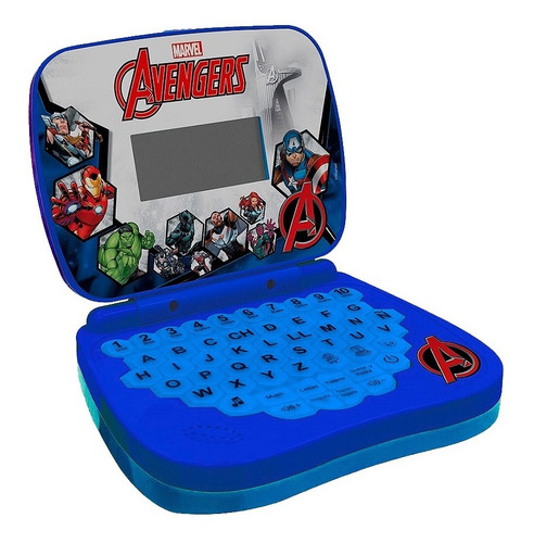 Laptop Infantil Para Crianças Avengers Azul Bilíngue Candide