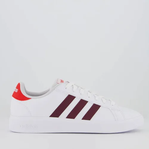 Tênis adidas Grand Court Base 2.0 Branco E Bordô