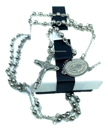Rosario - Medalla San Benito - Consagrado - Acero  - M4