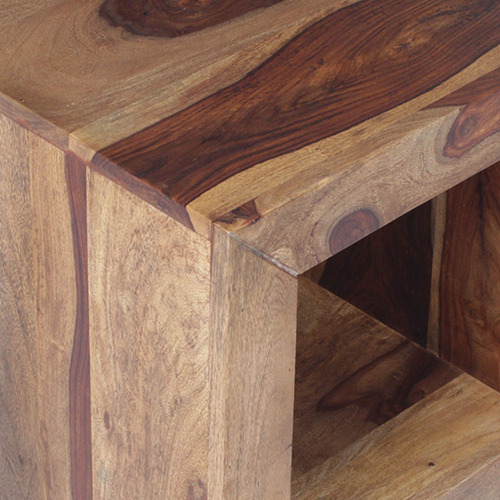 Mesa Auxiliar De Palisandro Cubo Fondo Recortado Marrón