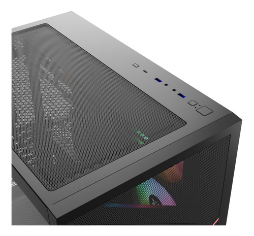 Gabinete Xyz Qubex Black 4 Fans Arg Controller Dual Chamber Usb C