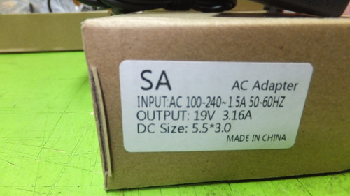 Imagen 5 de 5 de Cargador Original Notebook Samsung 19v 3.16amp