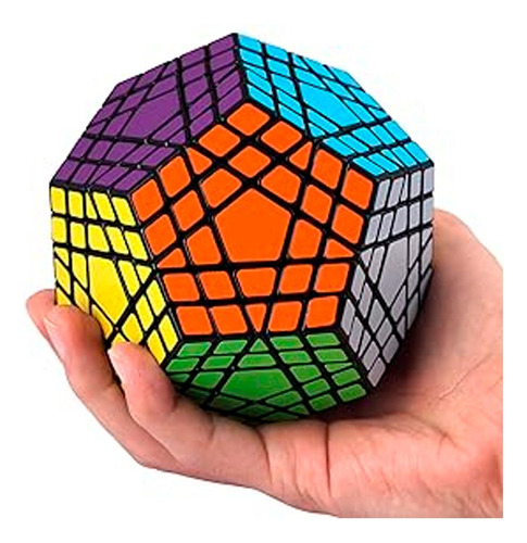 Gigaminx 5x5 Megaminx Dodecaedro (12 Caras) Sengso Original Base Negra Con Stickers Profesional Grande Avanzado Lógica Niño Adulto Difícil 12 Lados Pentagonal Estrella Imposible
