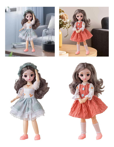 Wa 2 Peças 1/6 Boneca Bjd Com Roupas Sapatos Maquiagem