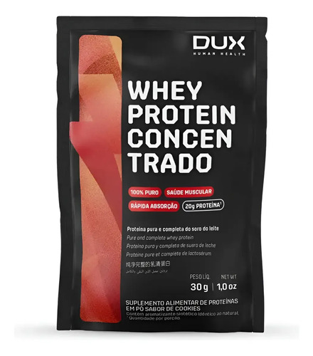Whey Protein Concentrado Sache 28g Dux Nutrition Sabor Chocolate branco