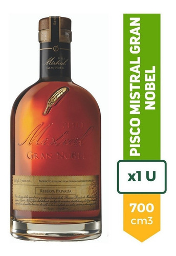 Pisco Mistral Gran Nobel Chileno 40° 700ml Reserva Privada