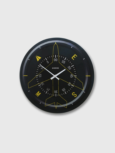 Reloj De Pared Compass Decoración Morph Estructura Negro