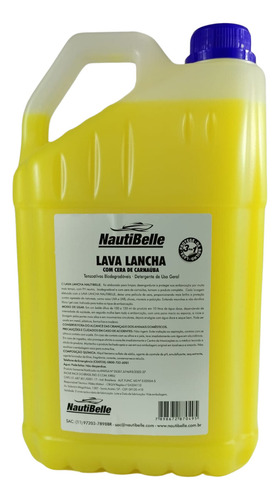 Shampoo Náutico Lava Lanchas Com Cera De Carnaúba 5 Litros Shampoo Náutico 3 Em 1 Lanchas Barcos Jet Sky Iates Veleiros Protege Dá Brilho Proteção Contra Raios Uv Rende Até 40 Lavagens