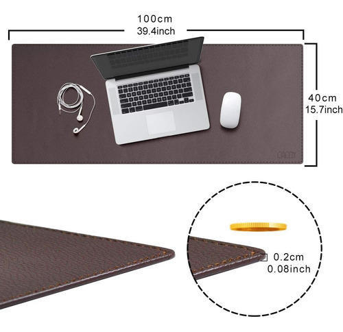 Alfombrilla Mouse De Escritorio Cacoy 100x40 Cm Marrón