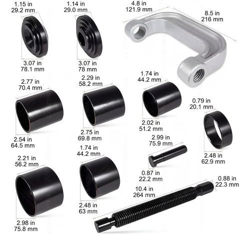 Extractor Rotula Prensa Buje Horquilla Flecha Cardan Cruceta Instalador Montar Desmontar 2wd 4wd