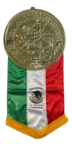 3 Escudo Mexico Con Bandera Grande Fiesta Mexicana 