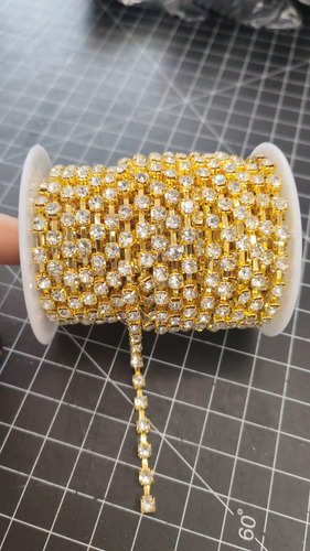 Rollo Cadena Strass 4.2mm-ss18, 9.2 Mts Dorado