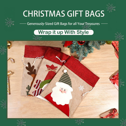 Bolsas De Navidad Con Cordón De Santa Sacks, Bolsas Grandes