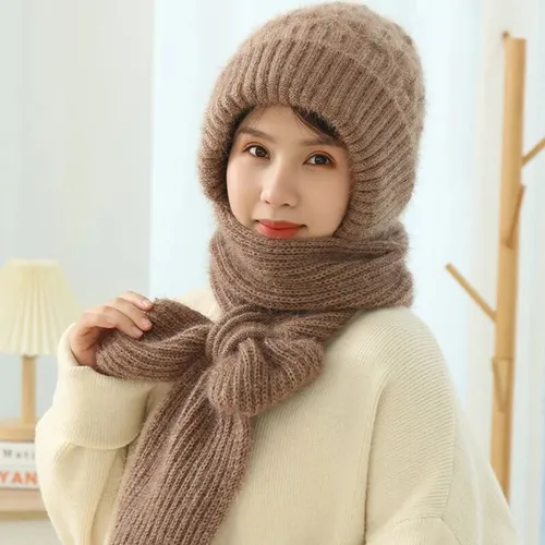 Bufanda Y Gorro De Felpa Tejidos Uno En Todo For Mujer, Cál