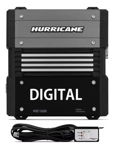 Amplificador Hurricane Hd1600 Digital 1600w Rms 1 Canal 2ohm Cor Preto e Cinza