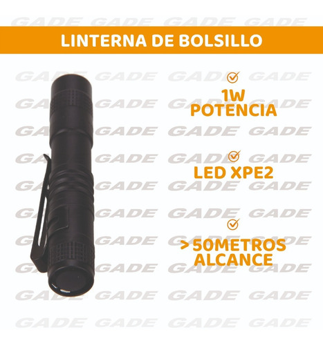 Imagen 2 de 10 de Linterna De Bolsillo Pocket Corta 1w Jieli