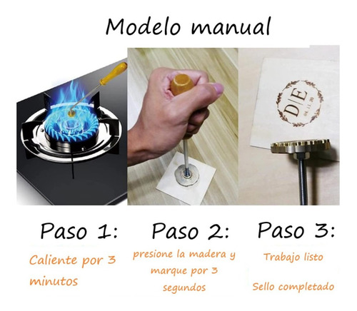 Imagen 2 de 9 de Sello De Calor Con Logo Personalizado Madera Cuero Pan Otros