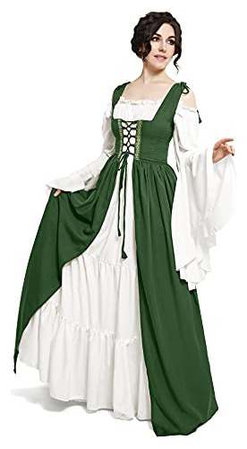 Vestido Medieval Renacentista Con Sobretodo Y Camisa