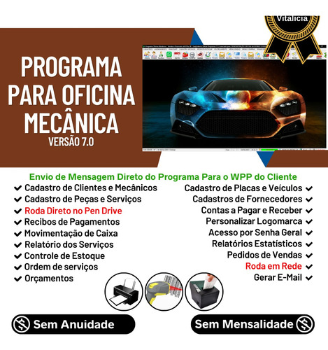 Programa Para Oficina Mecânica Check List + Whats V6.0 Plus