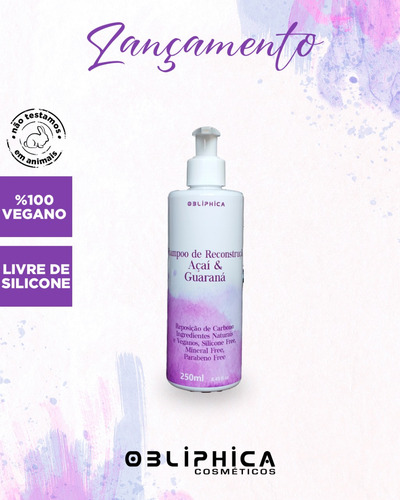 Shampoo De Reconstrução Açaí E Guaraná Kaedo Obliphica 250ml