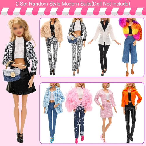 6 Conjuntos De Ropa Para Barbie Y Accesorios Para Muñecas