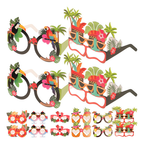 Gafas De Sol Hawaianas De Papel Para Decoración De Fiestas,