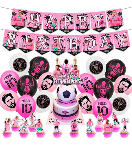 Kit Cotillon Messi Cumpleaños Globos Tematica Inter De Miami