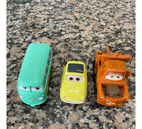 3 Juguetes Autitos Mc Donalds Serie Cars
