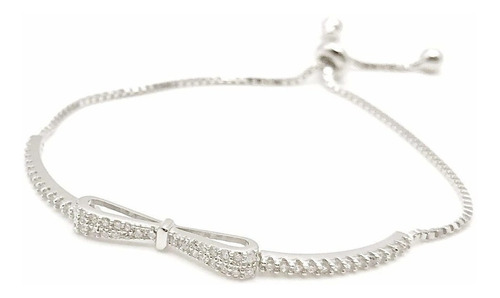 Pulsera Deslizante De Pavimento Con Lazo De Plata De Ley 925