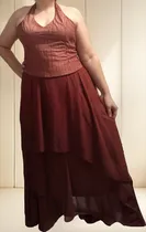 Comprar Vestido Bordo Largo Madrina Casamiento Xl Fiesta Quince Gala