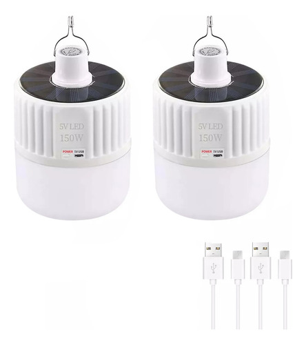 Foco Led Solar Emergencia 150w Portátil Recargable 2pcs