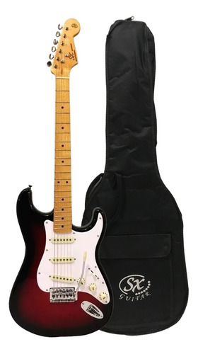 Sx Stratocaster  Fst 57 Negra Funda  Guitarra Eléctrica